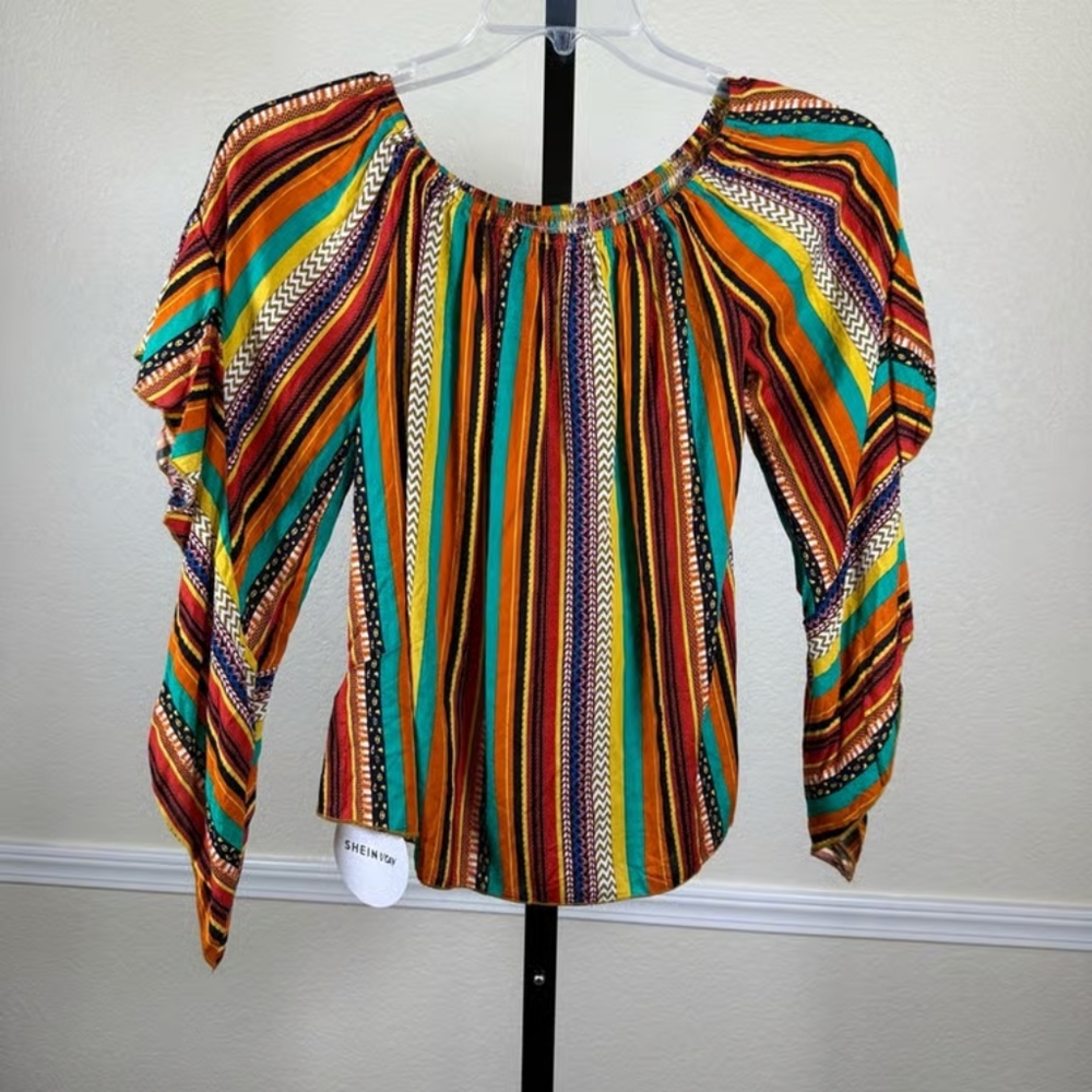 Colorful Striped Women's Top